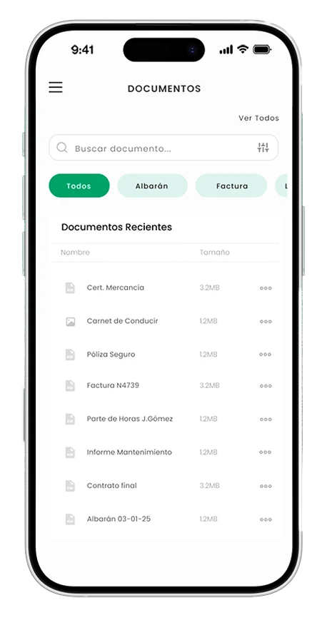 Gestión de documentos de transporte