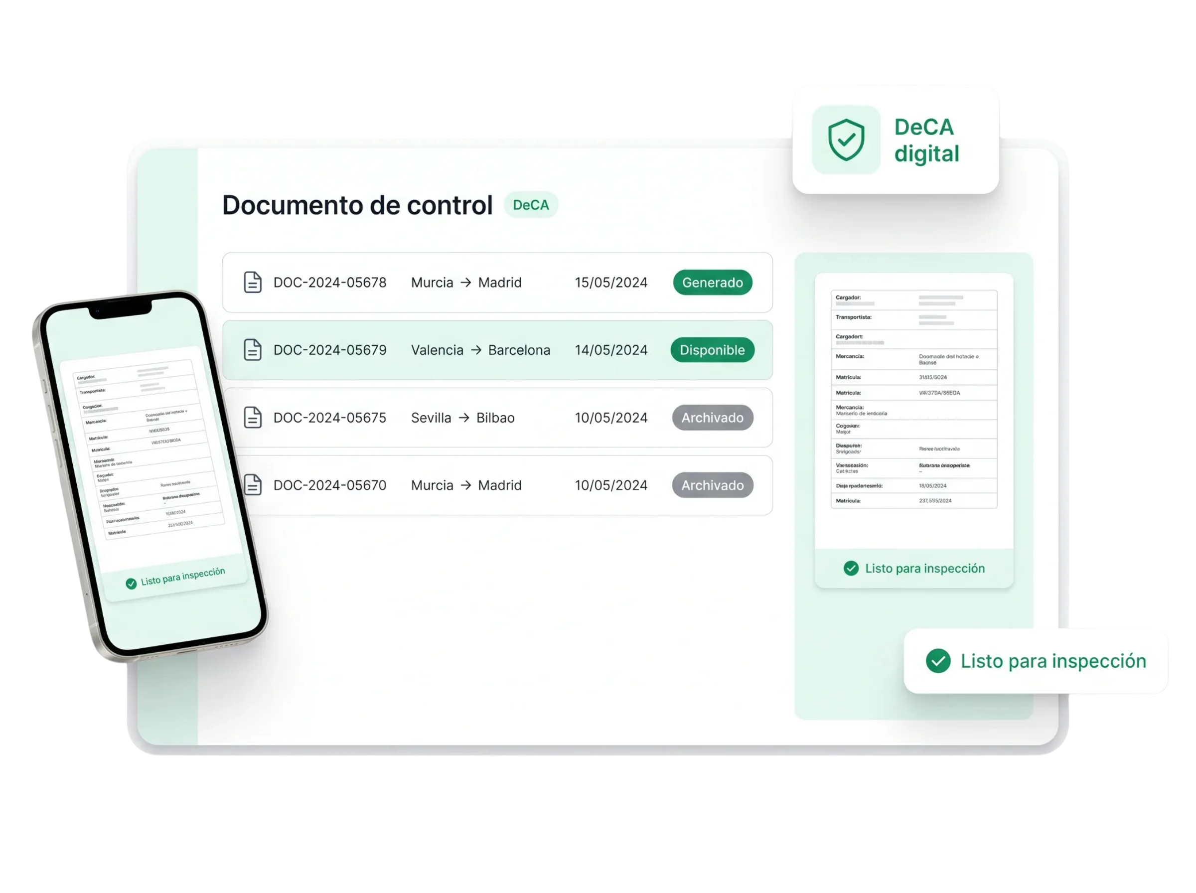 Documento de control administrativo (DeCA) del transporte de KaleidoTrans