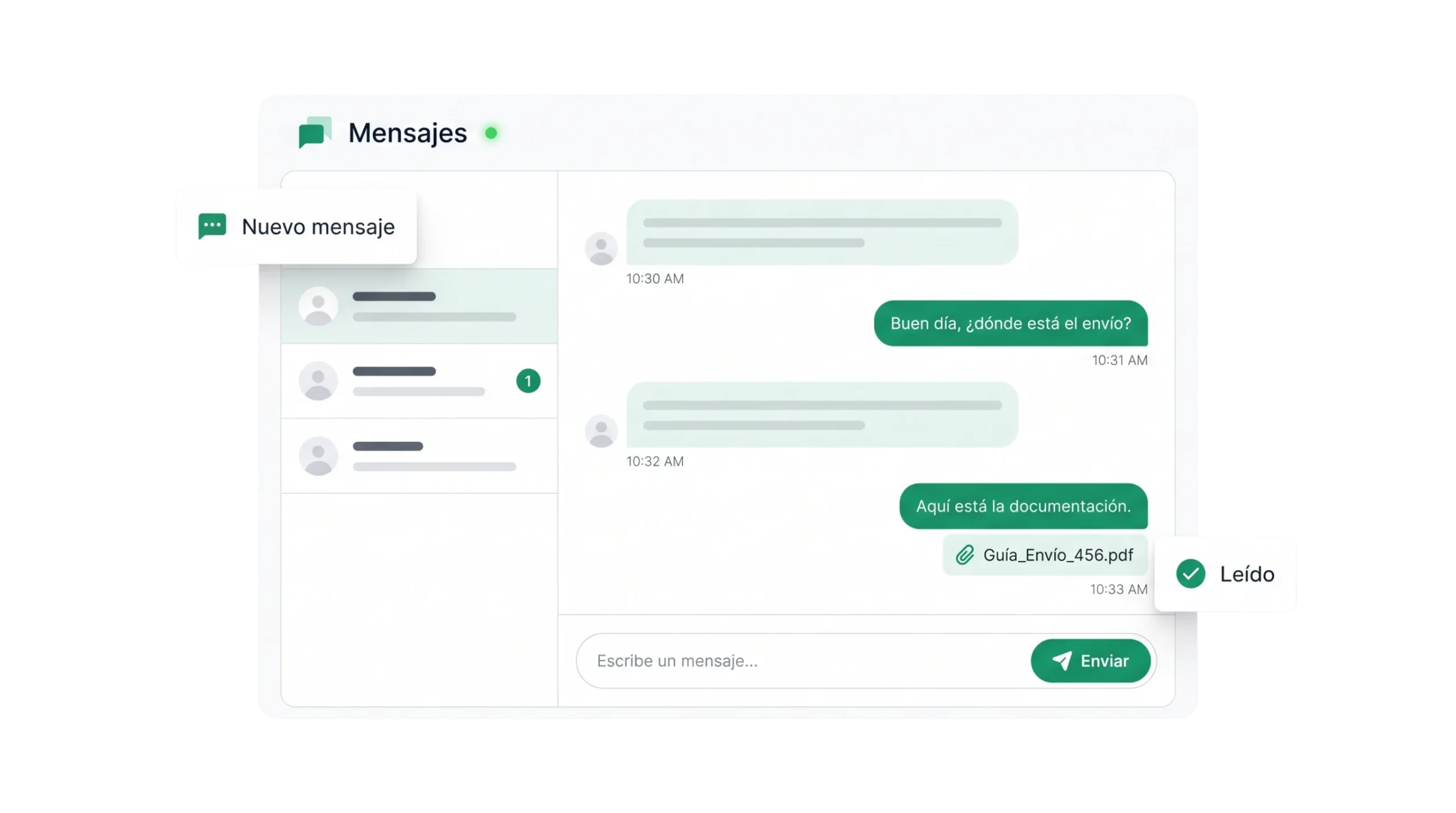 Ventana del asistente de chat de KaleIA interpretando una orden de carga en PDF